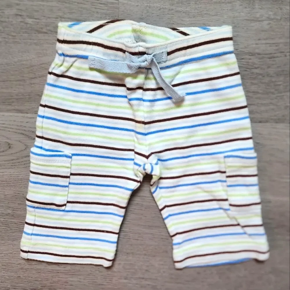 Gymboree Boy's Infant Multi-Color Striped Loungewear Pants Size 0-3 Months 0-3M